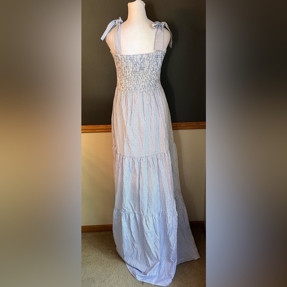 NWT $99 Amalli Talli Catalina Striped Tall Maxi Dress Blue White Sz Small - Picture 7 of 11